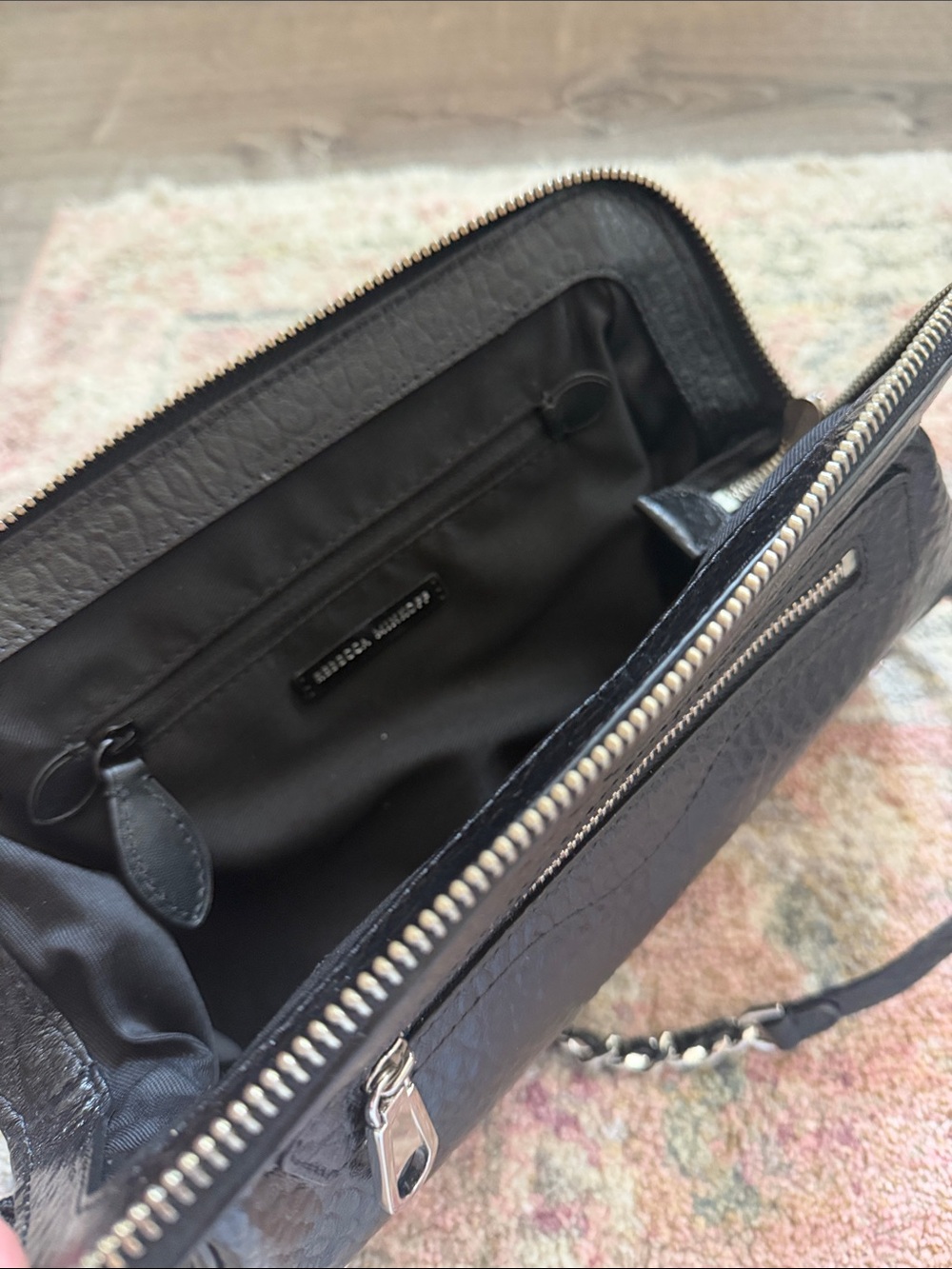 Rebecca Minkoff Black Pebbled Leather Crossbody Bag - Picture 2 of 4